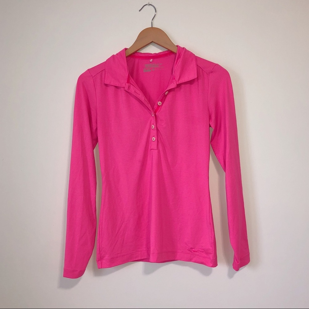 Nike Long Sleeve Golf Top in Hot Pink